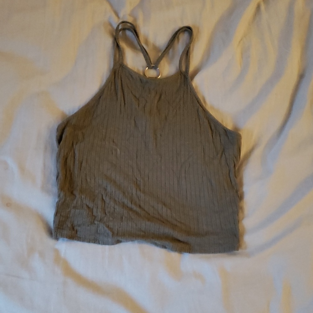 Olive green crop top